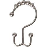 Maytex Mills Metal Double Glide Shower Ring, Brushed Nickel, 12 Count