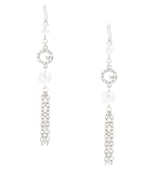 G by GUESS Silver Pearl Linear Earring, SILVER