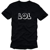 Coole Fun T-Shirts LOL t-shirt gamer laughing out loud , schwarz/weiss, Groesse: S