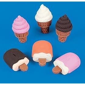 Ice Cream/Popsicle Erasers 24