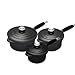 Le Creuset Cast Iron 3 Piece Saucepan Sets Black (ref CL)