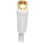 NEW 25' RG-6 Digital Coaxial Cable With Gold Plated F Connectors (White) (Cable Zone)
