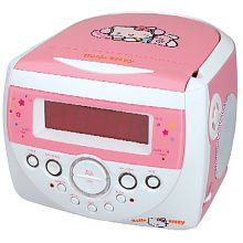Childrens Toyshop  Toys : Hello Kitty CD Clock Radio - Pink/ White (KT2053)