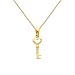14K Yellow Gold Tiny Key to My Heart Charm Pendant with Yellow Gold 0.65mm Box Link Chain Necklace with Spring Ring Clasp - Pendant Necklace Combination (Different Chain Lengths Available)