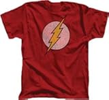 DC Comics The Flash Lightening Bolt Faded Logo Red T-Shirt Tee