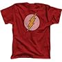 DC Comics The Flash Lightening Bolt Faded Logo Red T-Shirt Tee