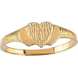 14K Yellow Gold Teen Heart Signet Ring