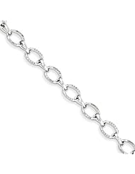 Genuine .925 Sterling Silver Rhodium Plated Diamond Oval Link Bracelet 8.2 Grams . 100% Satisfaction Guaranteed.