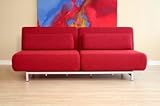Margo Red Convertible Sofa by True Contemporary