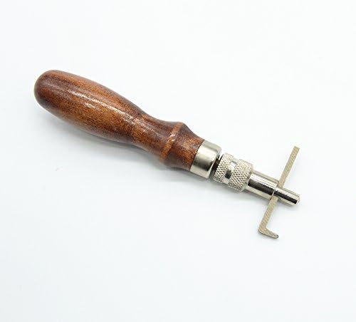 Teenment@ Professional Adjustable 1mm 1.5mm 2mm Leather Edge Stitching Groover Leathercraft Groove Gouge with Wooden Handle