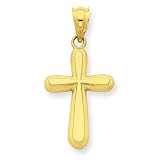 14k Satin and Polished Cross Charm
