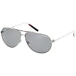 Tommy Hilfiger 1005/S Adult Outdoor Sunglasses - Ruthenium Blue Red White/Gray Mirror Silver