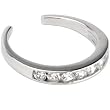 Sterling Silver 925 Cubic Zirconia ETERNITY Toe Ring