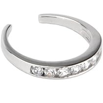 Sterling Silver 925 Cubic Zirconia ETERNITY Toe Ring