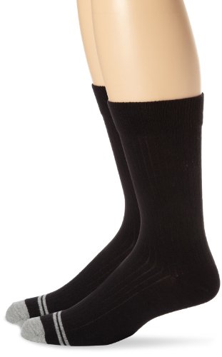 PACT Men's Two-Pack Crew Socks, Black, One Size