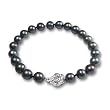 Enhanced Black 7-8mm AA+ Cultured Pearl Bracelet w. Platinum Overlay CAREFREE Sterling Silver Rose Clasp 7" (L1S2R2)