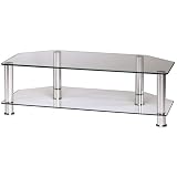 Hama - 11722 - Meuble en verre pour &eacute;cran 42" - Charge maxi 65 kg - Argent
