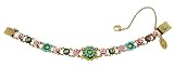 Victorian Style Michal Negrin Beautiful Bracelet Made with Vintage Roses Ornament, Turquoise and Green Swarovski Crystals - Special Ordered and Shipped by Genuvo within 2 to 3 Weeks