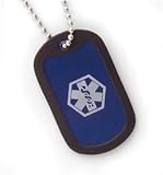 Kids Medical Alert Dog Tag Necklace Peanut Allergy - Blue