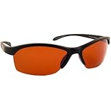 Sea Striker Wave Runner Polarized Sunglasses with Black Frame and Vermillion Lens (Fits Medium to Large Faces)