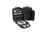 Sagaform Picnic Black Canvas Picnic Backpack 4-person