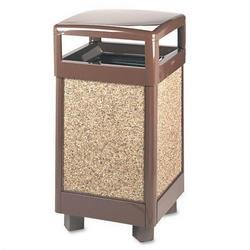 Indoor Outdoor Receptacle, 38 Gal., 26x40, Natural Stone, Brown URIR38HT201 by Howard Products