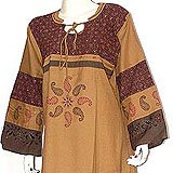 Womens Robe Kaftan Dress Long Sleeve Evening Wear Cotton Size M (kftn432)