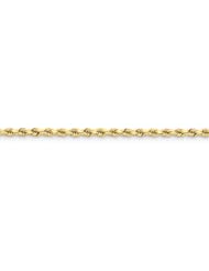 14k Yellow Gold 7in 3.5mm D/C Rope with Lobster Clasp Chain Bracelet