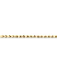 14k Yellow Gold 22in 3.5mm D/C Rope with Lobster Clasp Necklace Chain