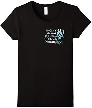 Women's Proud Mother of a Son with Wings tshirt Large Black