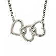 New Sterling Silver Intertwined Hearts Necklace 18 Inch