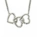 New Sterling Silver Intertwined Hearts Necklace 18 Inch