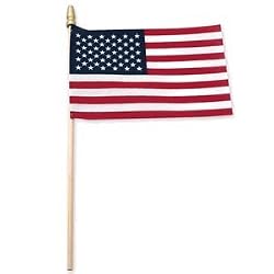 USA stick flag 4in x 6in Standard with spear tip