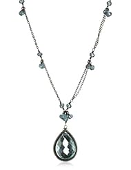 Dana Kellin Classic Aqua Quartz Wrapped Cluster Stone Detail Pendant Necklace