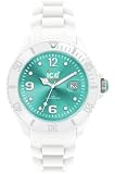 Ice Watch - SI.WT.S.S.10 - Montre Femme - Quartz Analogique - Cadran Turquoise - Bracelet Silicone Blanc - Petit Mod�le