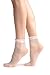 LissKiss Small Polka Dots And Rounded Trim Top White Socks Ankle High 15 Den - Socks