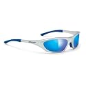 Rudy Project Apache Sunglasses - Silver Velvet Frame - MultiLaser Blue + Orange Lenses - SN063993M