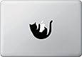 Cat Hanging - Laptop Decal - Copyright &copy; 2014 - Yadda-Yadda Design Co. (3.5"w x 3"h) (BLACK)