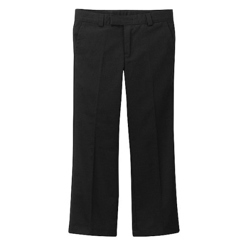 Girls' Uniform Flat-Front Pants - Black