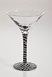 Handpainted Frosted Martini Glass, Zebra