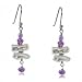 925 Sterling Dangle Earrings Amethyst Freshwater Pearl