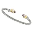 925 Silver & Amethyst Bracelet with 14k Gold Accents (0.80ctw)