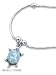 Sterling Silver 16 Inch Synth Blue Opal Turtle Charm On LS Necklace Beads