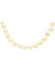 14K Gold 7.5mm White Cultured Round Pearl Strand 18"