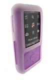 i-nique Tuff-Luv Twin Skin Combo Silicone Skin Case + Belt Clip For Sony Walkman - LILAC INFUSION - Clear/Purple (NWZ-S515 / NWZ-S615 series)