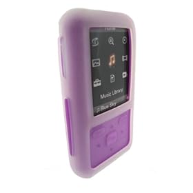i-nique Tuff-Luv Twin Skin Combo Silicone Skin Case + Belt Clip For Sony Walkman - LILAC INFUSION - Clear/Purple (NWZ-S515 / NWZ-S615 series)