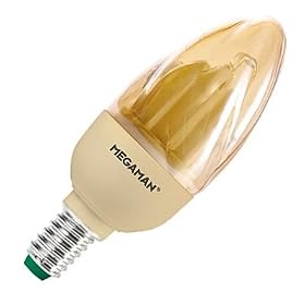 Ampoule � �conomie d'�nergie Megaman CLASSIC GOLD CANDLE MM11102, 5 Watt - 5W / E14 / 825
