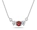 Ruby and Diamond Three Stone Pendant in 14K White Gold