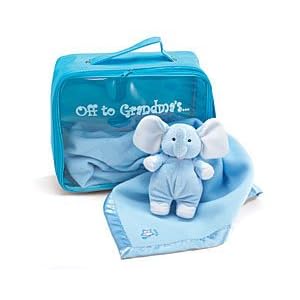 Off To Grandma - Baby Blue Suitcase