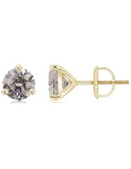 2 ct Solitaire Diamond Stud Earrings in Yellow Gold